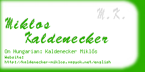 miklos kaldenecker business card