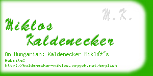 miklos kaldenecker business card